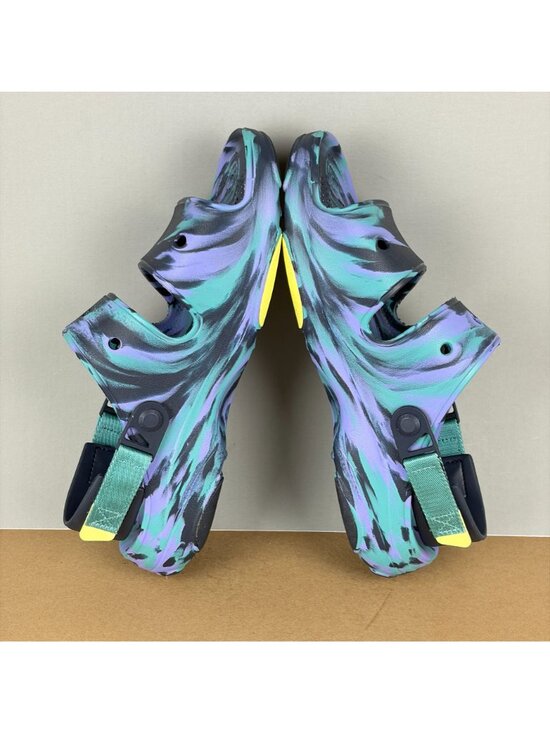 Crocs All Terrain Marbled Sandals Mens 12 Purple Teal Adjustable Sport Casual